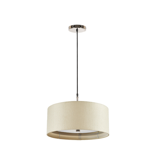 Check Sienna 1 Light Pendant - Cream Elstead