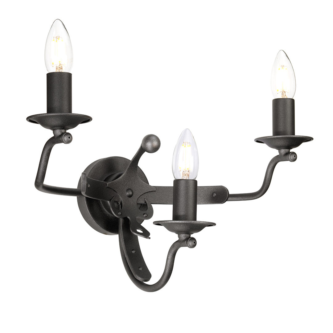 Windsor 3 Light Wall Light - Graphite Elstead