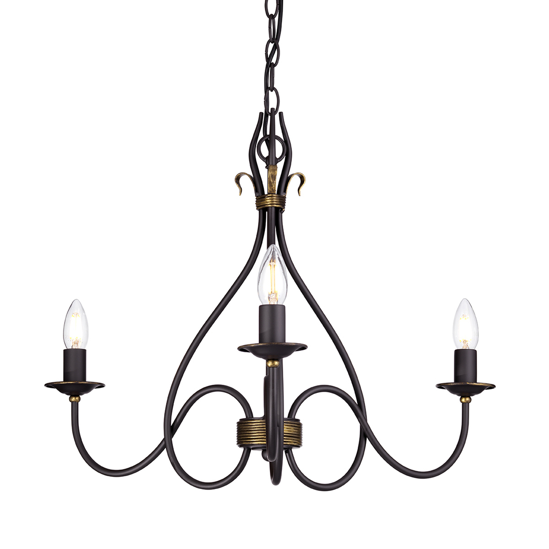 Windermere 3 Light Chandelier Elstead