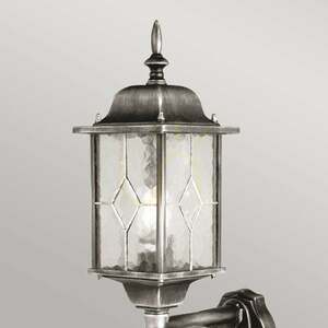 Wexford Up Wall Lantern with PIR - 1 light source - Black and Silver Elstead small 1
