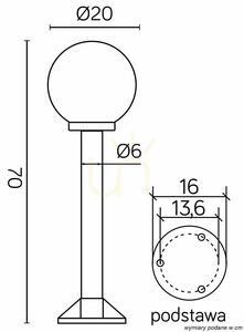 Outdoor Standing Light SU-MA Black 70 cm E27 K 5002/3/K 200 small 3
