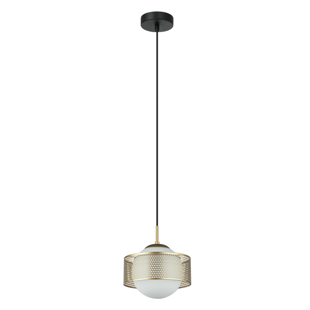 Italux Gold White Glass Pendant Lamp E27 25 cm PND-55456-1L-GD