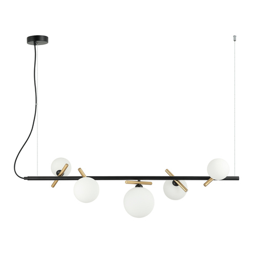 Check Pendant Light Italux Reverso 5-Light Black Glass G9 PND-5622-5-BK-W