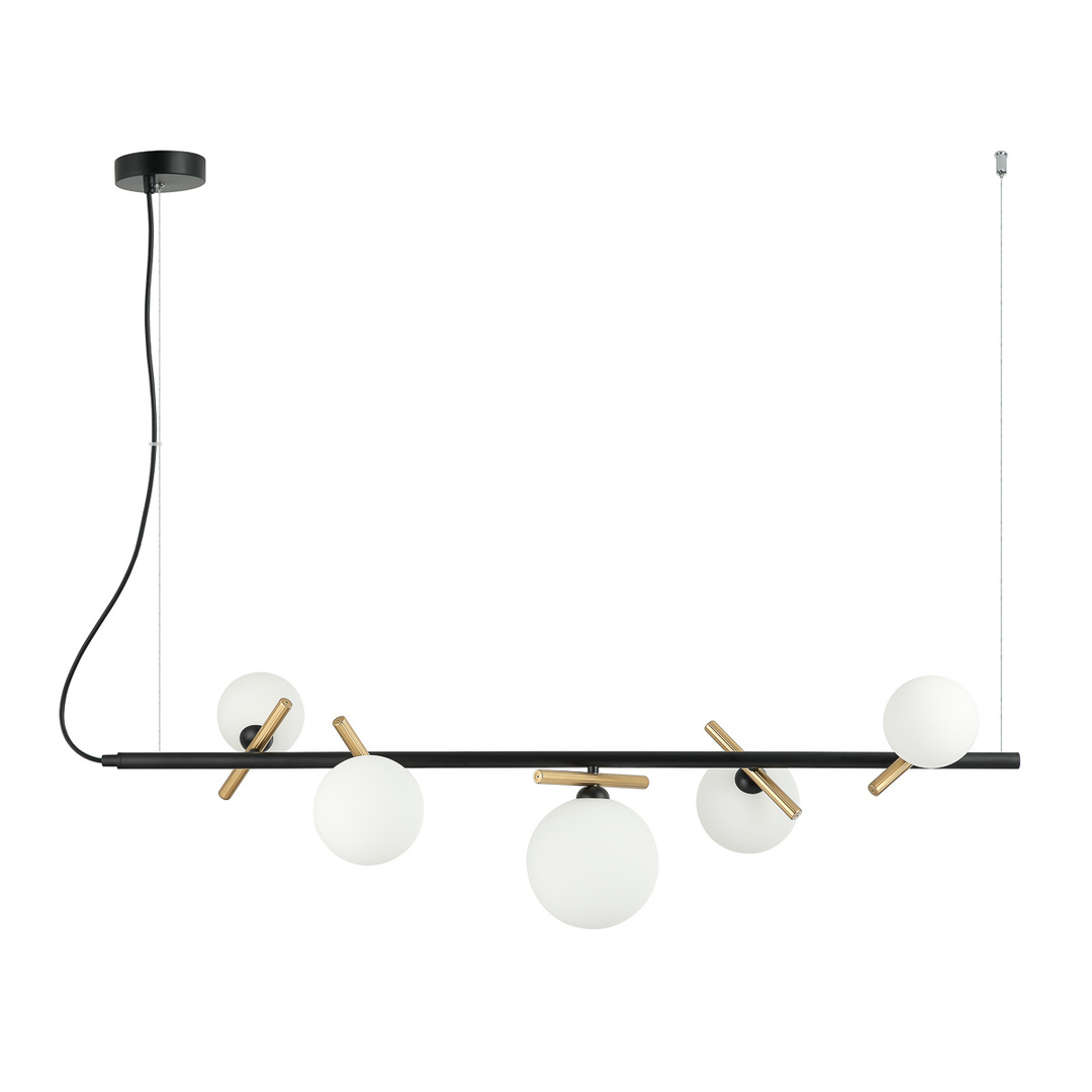 Pendant Light Italux Reverso 5-Light Black Glass G9 PND-5622-5-BK-W