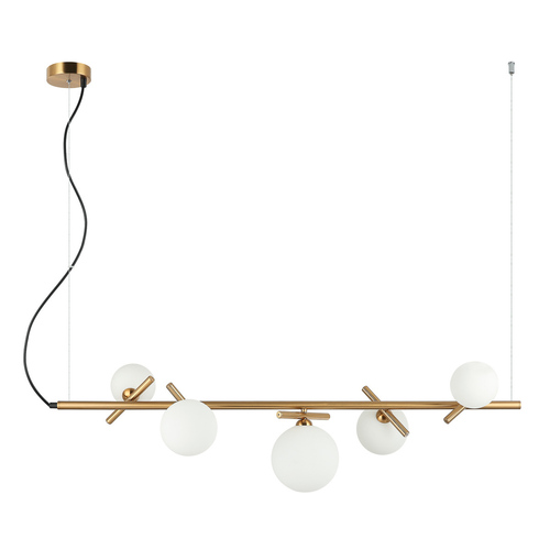 Check Pendant Light Italux Reverso Brass Glass 5-Light G9 PND-5622-5-BRO-W