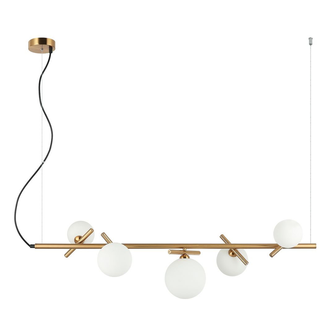 Pendant Light Italux Reverso Brass Glass 5-Light G9 PND-5622-5-BRO-W