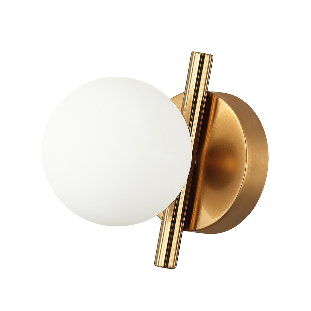 Italux Reverso brass and glass wall light, G9, WL-5622-1-BRO-W