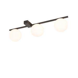 Nowodvorski PIK III 10301 ceiling light, 59 cm, 3 opal glass globes Ø 12 cm, black, 3xG9 max 12 W small 3