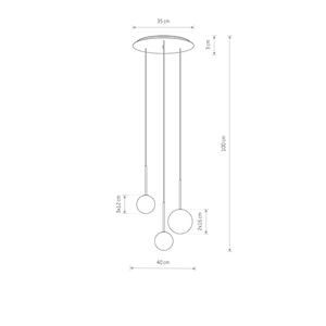 KARO III 10304 Nowodvorski pendant light – 3 glass globes, 3×G9 small 1