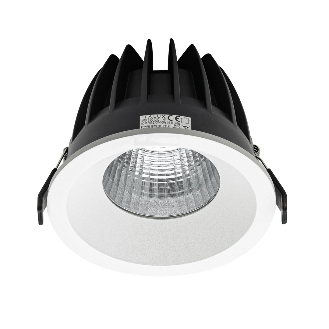 Italux White LED Recessed Ceiling Lamp 18W 4000K IP54 DG-125C/WK-NW/70