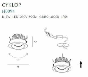 Recessed Luminaire Max Light Cykop H0094 White LED 12W 3000K IP65 3 Recessed Luminaire Max Light Cykop H0094 White LED 12W 3000K IP65 small 3