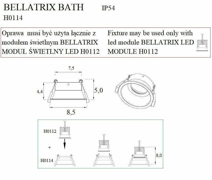 Display Recessed Luminaire Max Light Bellatrix H0114 Black 9W 3000K IP54 Dimmable Recessed Luminaire Max Light Bellatrix H0114 Black 9W 3000K IP54 Dimmable