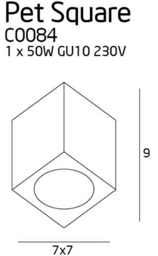 Check Max Light PET Square C0084 Chrome Ceiling Light GU10 1 × 50 W