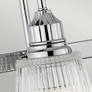 Addison bathroom wall light 4x G9 LED 3 W IP44 82 cm, polished chrome and ribbed glass, Quintiesse small 3