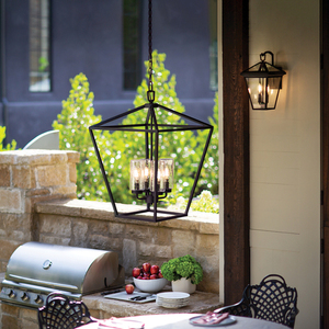 Alford Place pendant lantern - 4 light sources - Black Quintiesse small 5