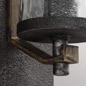 Quintiesse Angelo QN-ANGELO1 wall light, 1×E27, grey metal and weathered oak effect small 2