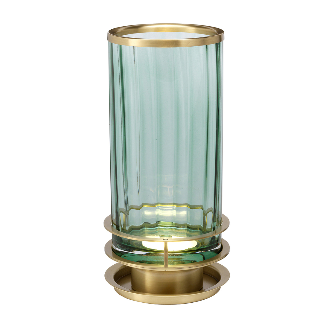 Arno table lamp - 1 light source - Old brass and green glass Quintiesse