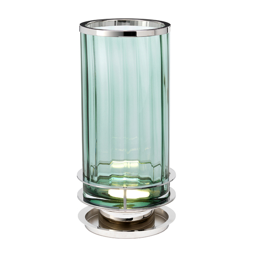 Check Arno table lamp - 1 light source - Polished nickel and green glass Quintiesse