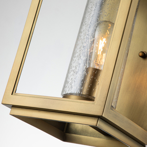 Quintiesse Atwater large outdoor wall lantern – 1 light, painted distressed brass small 3