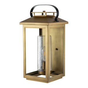 Quintiesse Atwater large outdoor wall lantern – 1 light, painted distressed brass small 4