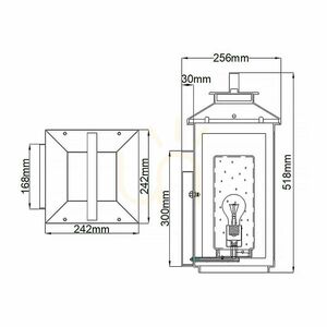 Quintiesse Atwater large outdoor wall lantern – 1 light, painted distressed brass small 5