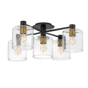 Axel semi-plophone - 5 light sources - Black/ Old brass Quintiesse small 0
