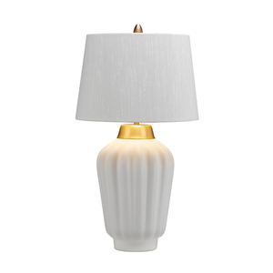 Bexley table lamp - 1 light source - White/ Brushed brass Quintiesse small 1