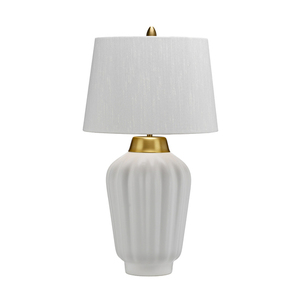 Bexley table lamp - 1 light source - White/ Brushed brass Quintiesse small 0