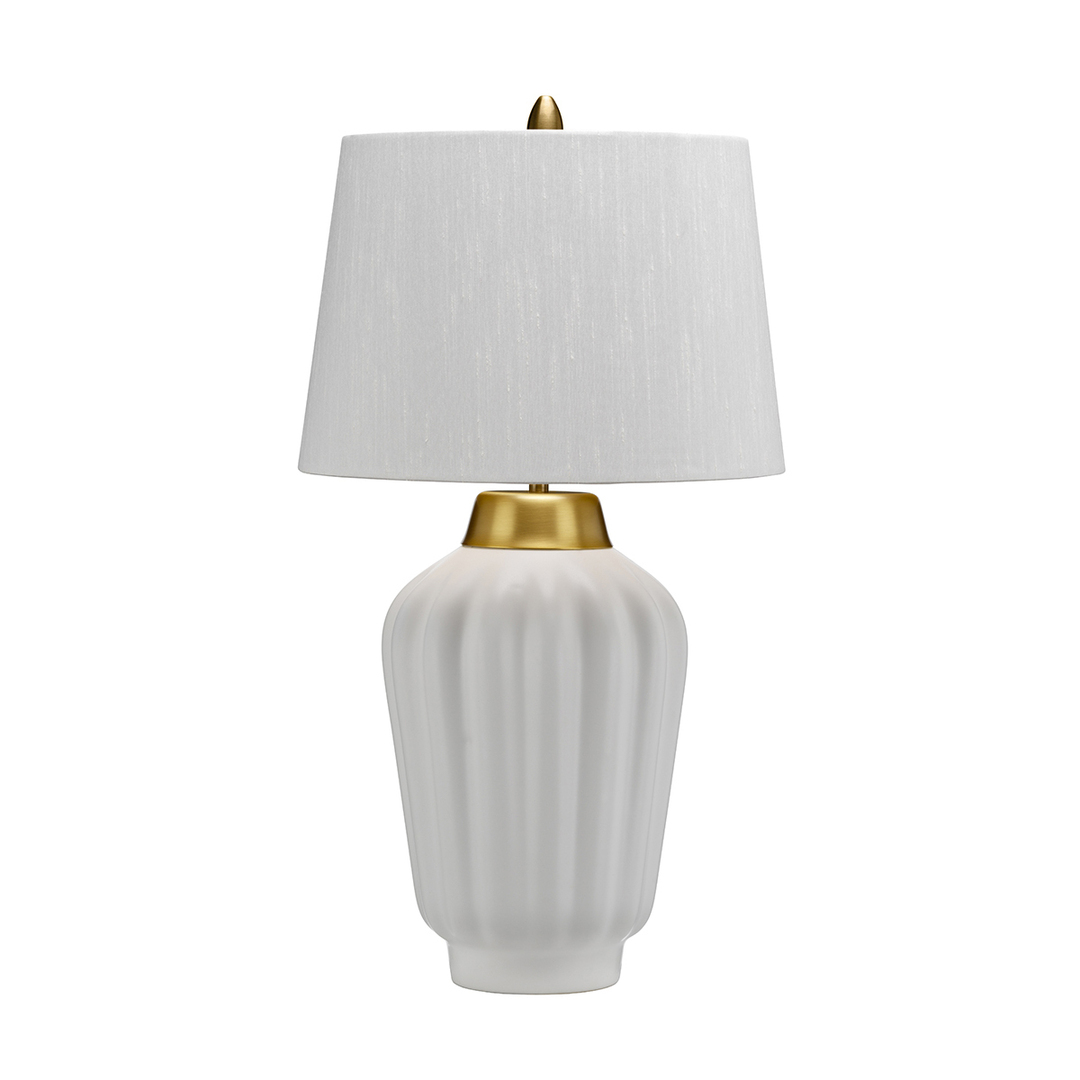Bexley table lamp - 1 light source - White/ Brushed brass Quintiesse