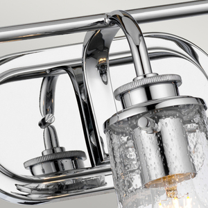 Quintiesse Braelyn QN-BRAELYN3-PC bathroom wall light, polished chrome, 3 × E27 max 40 W, seeded glass, IP44, 60.3 cm small 3