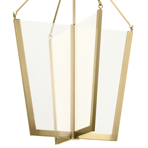 Quintiesse Calters QN-CALTERS-P-L-CG large LED foyer pendant, Champagne Gold small 1