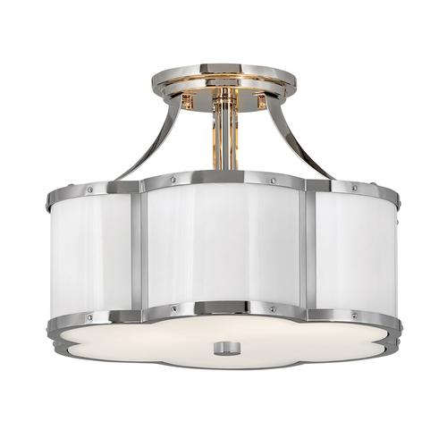 Check Chance semi-plophone - 2 light sources - White/Polished Nickel Quintiesse