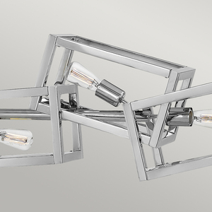 Ensemble oblong pendant lamp - 6 light sources - Polished nickel Quintiesse small 1