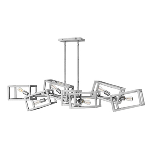 Ensemble oblong pendant lamp - 6 light sources - Polished nickel Quintiesse small 0