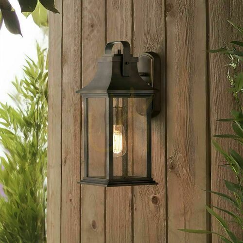 Check Quintiesse Grant medium outdoor wall lantern, bronze, 1×E27
