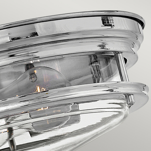 Quintiesse Hadrian 2-Light Flush Ceiling Light, Clear Glass, Chrome, IP44 small 2