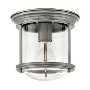Quintiesse Hadrian QN-HADRIAN-MINI-F-AN-CLEAR flush ceiling light, antique nickel, clear glass, E27 small 0