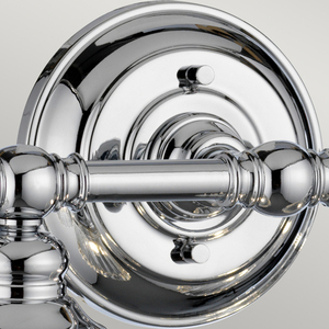 Quintiesse Keynes bathroom wall light, polished chrome, 4×G9 small 3