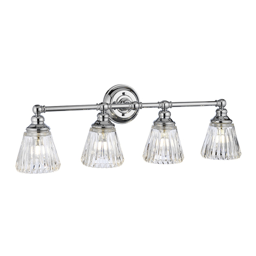 Check Quintiesse Keynes bathroom wall light, polished chrome, 4×G9