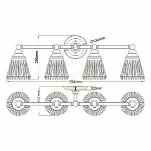 Quintiesse Keynes bathroom wall light, polished chrome, 4×G9 small 7
