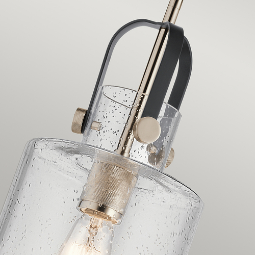 Check Quintiesse Kitner QN-KITNER-P-PN pendant polished nickel seeded glass E27 18 cm