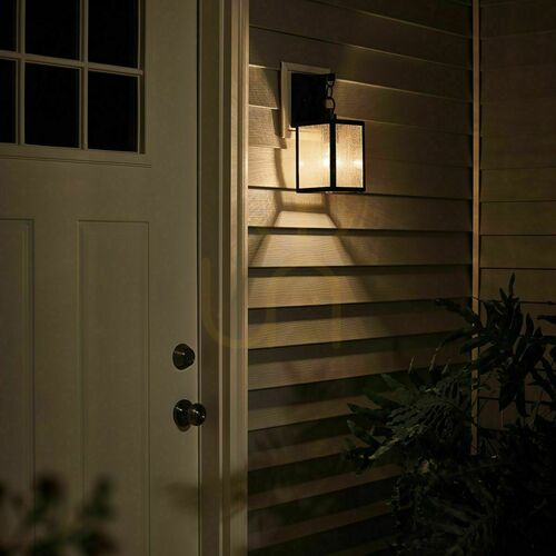 Check Quintiesse Lahden small outdoor wall lantern, weathered zinc, 1×E27, 31.6 cm