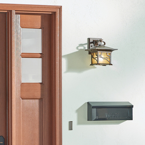 Quintiesse Morris QN-MORRIS-M Outdoor Wall Lantern, Distressed Copper, Iridised Glass, E27 max 60 W, IP44, 237 mm small 4