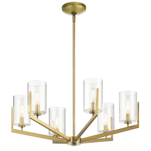 Nye chandelier - 6 light sources - Brushed natural brass Quintiesse small 0