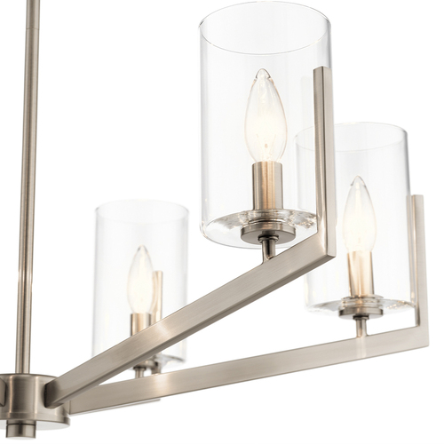 Check Quintiesse Nye QN-NYE6-CLP chandelier, 6-light E14, Classic Pewter