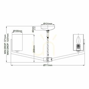 Quintiesse Nye QN-NYE6-CLP chandelier, 6-light E14, Classic Pewter small 6