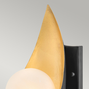Quintiesse Ren wall light matte black & gold globe shade 1xG9 3W LED small 2