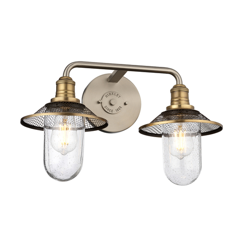 Check Rigby wall lamp - 2 light sources - Antique nickel / Old brass Quintiesse