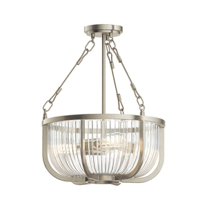 Quintiesse Roux 3-Light Pendant / Semi-Flush, Brushed Nickel small 4