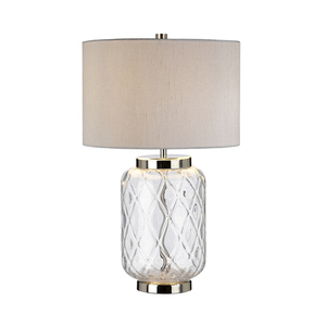 Quintiesse Sola QN-SOLA-TL-S Table Lamp Glass Base Polished Nickel Titanium Silver Shade E27 small 1